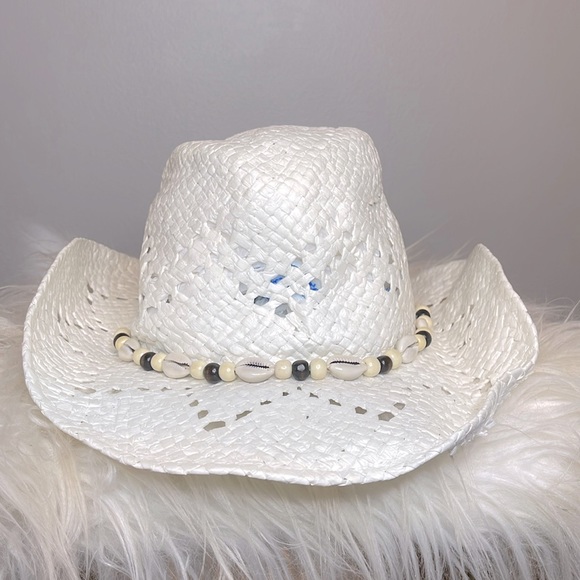 Straw Hat Shell Accessories | Straw Hat Shell Beaded Rope Strap | Poshmark